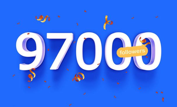 followers count banner with number vector illustration colorful background  - Photo, Image