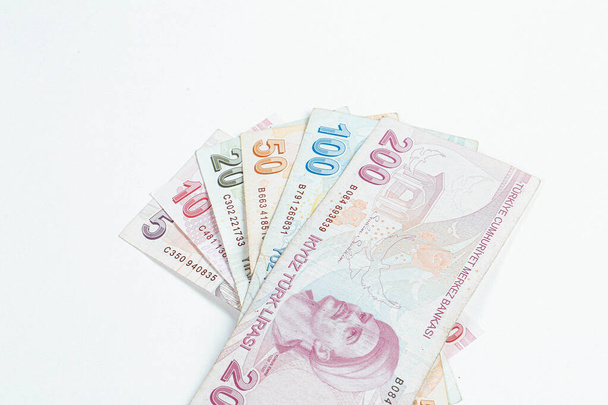 Turkish currency, Turkish lira banknotes - Valokuva, kuva