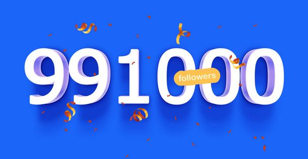 followers count banner with number vector illustration colorful background  - Foto, Imagem