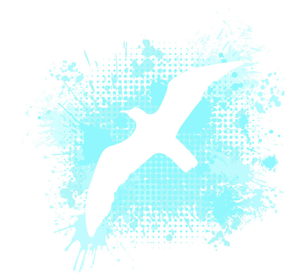 Flying White gaivota aquarela. Ilustração vetorial - Vetor, Imagem