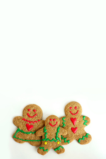 Natal Gingerbread Cookie Família Isolado no fundo branco
 - Foto, Imagem