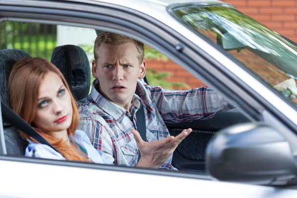 Quarrel in a car - Photo, Image