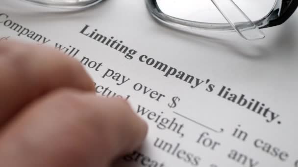 Finger tapping on limiting company liability - Footage, Video
