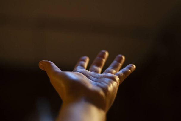 An openleft  hand with fingers  - Foto, immagini