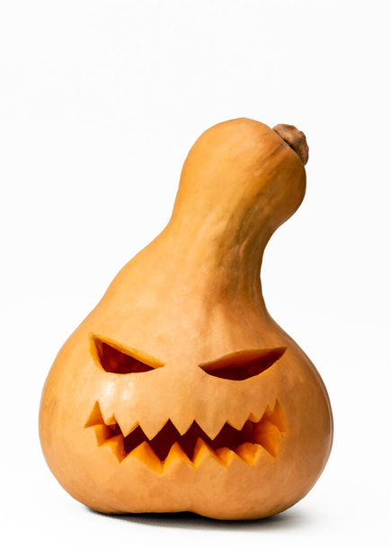 Vyřezávaná izolovaná dýně na Halloweenskou párty - Fotografie, Obrázek