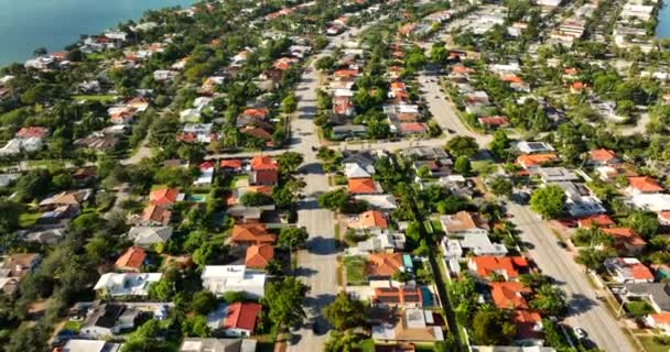 Nice neighborhood Miami Beach FL 5k aerial video - Footage, Video
