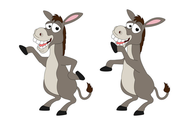 Illustration de dessin animé animal âne mignon - Vecteur, image