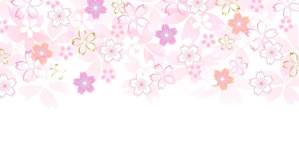 Kirschblüten japanisches Muster Frühling Hintergrund  - Vektor, Bild