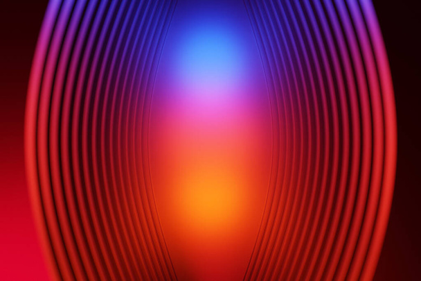 3d illusztráció egy klasszikus kék és narancssárga absztrakt gradiens háttér vonalak. Print a hullámok. Modern grafikus textúra. Geometriai minta. - Fotó, kép