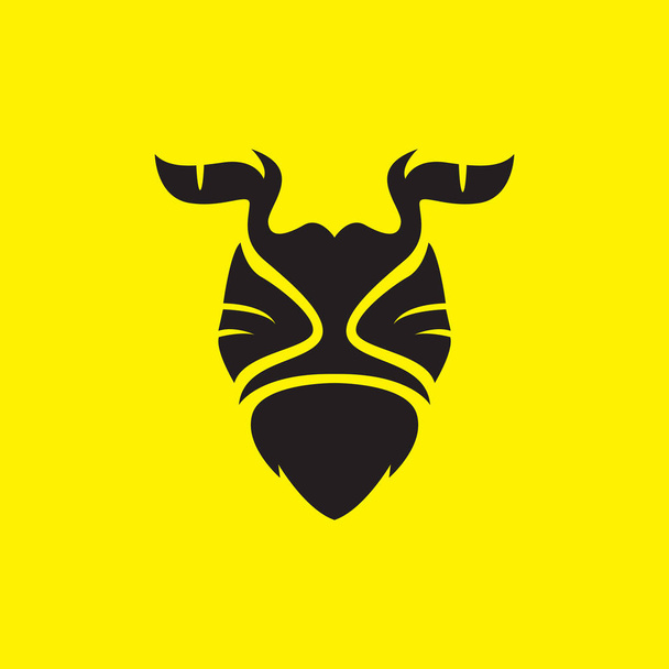 geïsoleerde gezicht leeuw zwart logo ontwerp vector grafisch symbool pictogram teken illustratie creatief idee - Vector, afbeelding