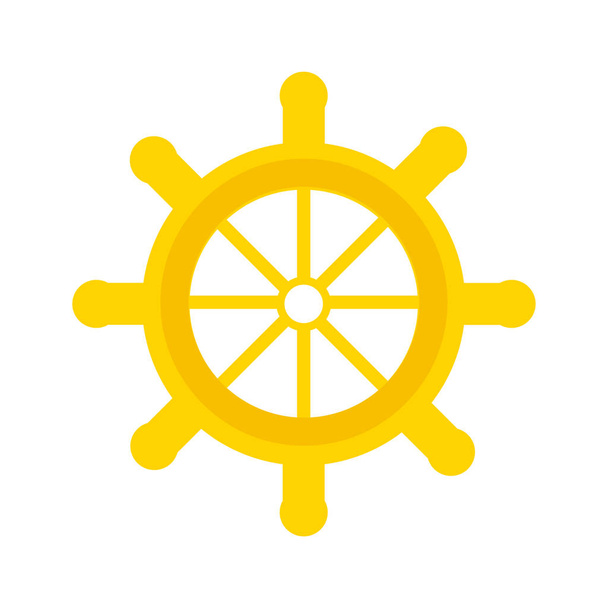 rudder of ship steering wheel simple icon, vector illustration - Wektor, obraz