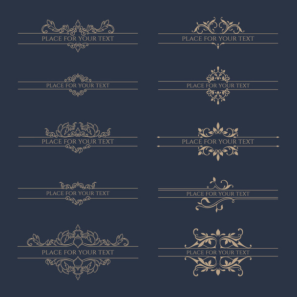 Set of decorative borders for labels, invitations, banners, posters, badges, cards. Design Elements.  - Vector, imagen