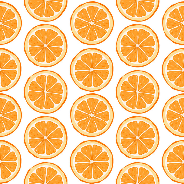vector pattern with cut oranges on a white background - Vector, afbeelding