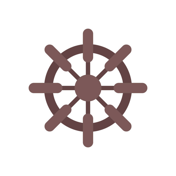rudder of ship steering wheel simple icon, vector illustration - Вектор, зображення