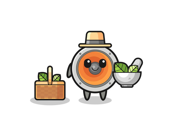 loudspeaker herbalist cute cartoon , cute design - Vector, Image