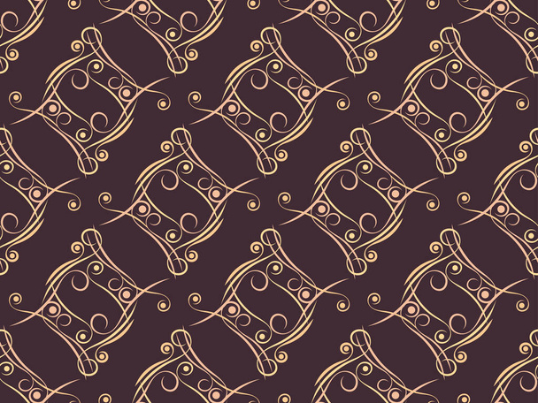 Art deco seamless pattern with swirls. Vintage background in the Art Nouveau style of the 1920s - 1930s. Linear art. Design for wallpaper, wrapping paper and fabric printing. Vector illustration - Вектор,изображение
