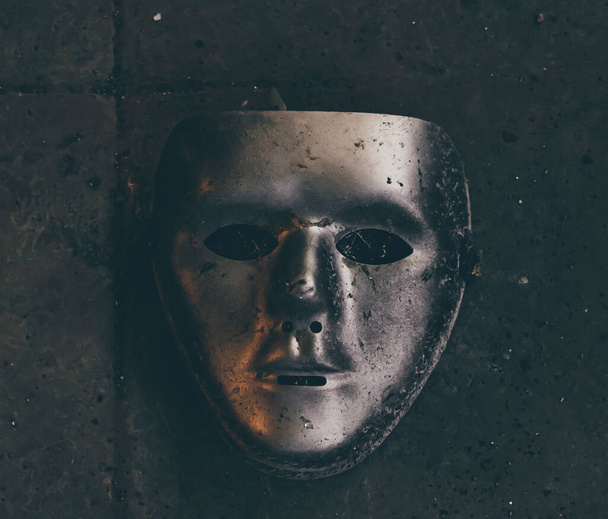 face mask on a black background - Zdjęcie, obraz