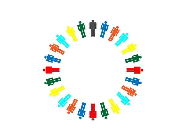 Разноцветное кольцо рабочей группы
 - Вектор,изображение