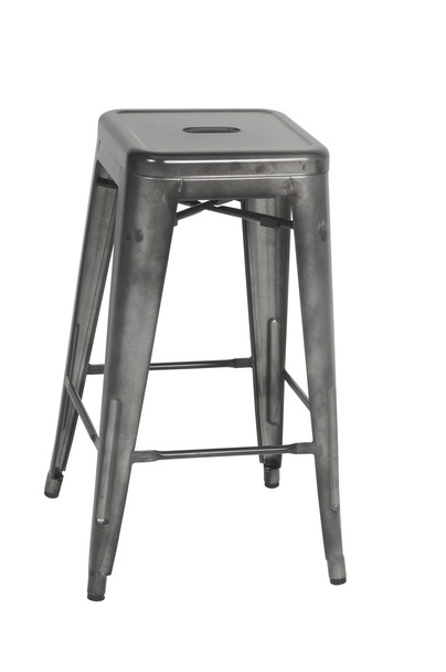 Gray metal stool - 写真・画像