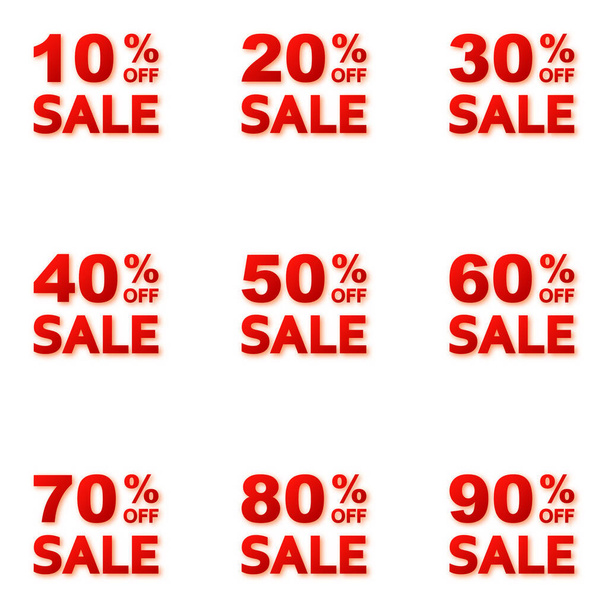 Discount offer tag icons. Set of shopping tag icons. Conceptual business icons. Vector illustration. Percentage icons. - ベクター画像