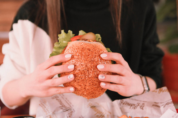domácí hamburger s čerstvou zeleninou - Fotografie, Obrázek