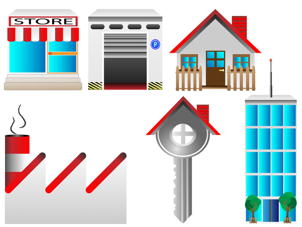 Real estate houses - Vector, Image