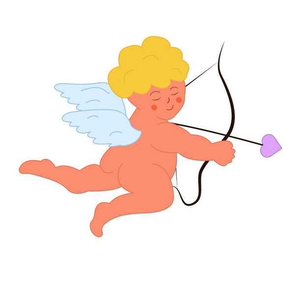 Cupid, the blond angel shoots  - Vettoriali, immagini