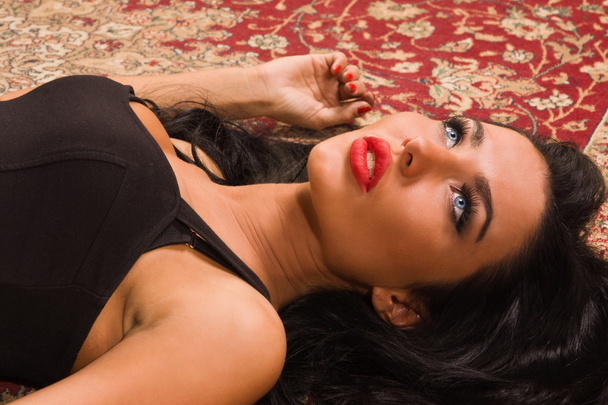 Sensual unconscious woman lying on the floor - Photo, image
