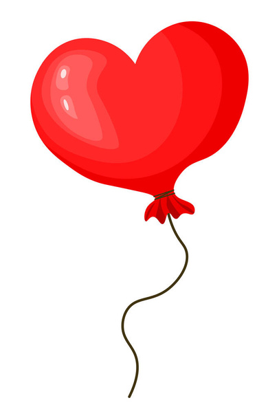 A heart-shaped balloon. A symbol of love, a gift for a girl. Valentine's Day is a holiday.   - Zdjęcie, obraz
