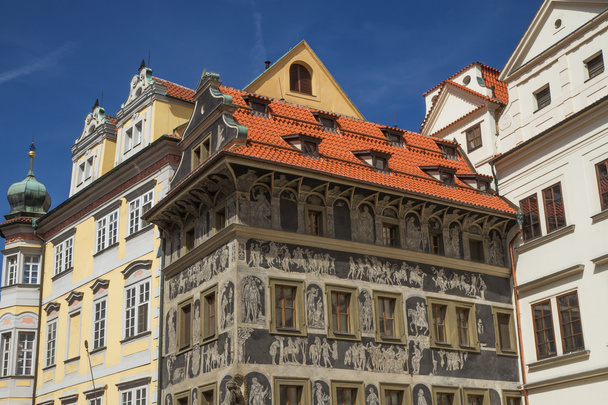 The famous House at the Minute (Prague, Czech Republic) - Fotoğraf, Görsel