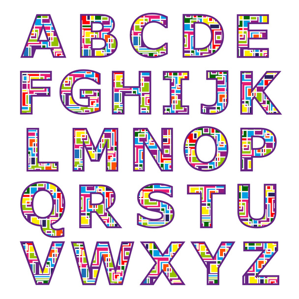 Alphabet mosaic - Vektor, Bild