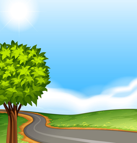ένα δέντρο στο δρόμο - Διάνυσμα, εικόνα