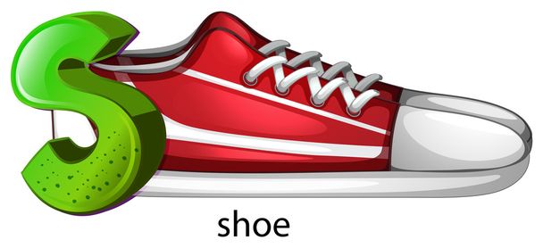 A letter S for shoe - Vector, Image