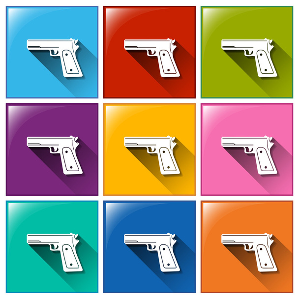 Icon with guns - Vector, Image