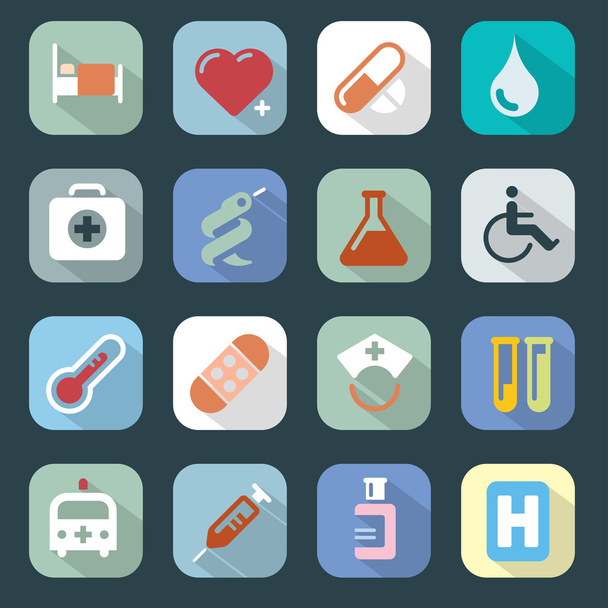 Conjunto de iconos de color web medicina
 - Vector, Imagen