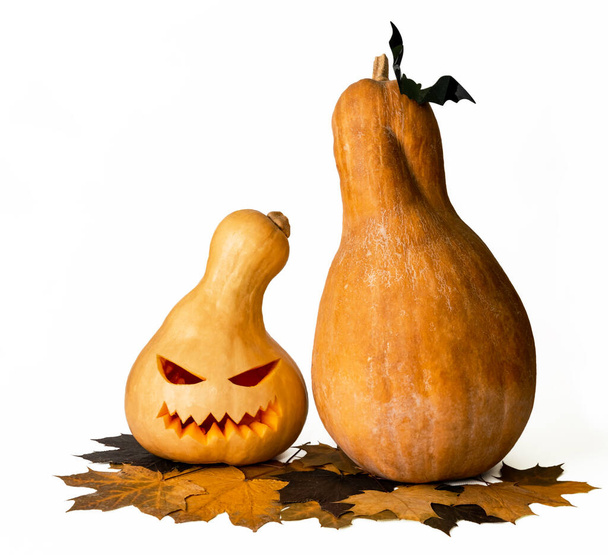 Isolierter Kürbis für Halloween-Party geschnitzt - Foto, Bild