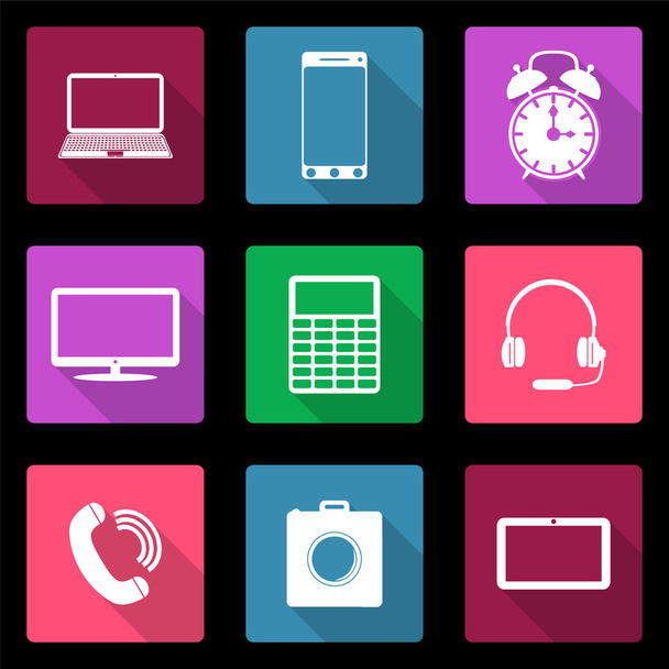 Icons flat design. Electronic devices - Διάνυσμα, εικόνα