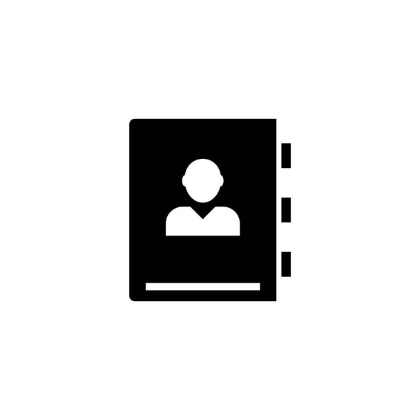 Довідник або адресна книга, довідник. Flat Vector Icon Простий чорний символ на білому тлі. Address Book, Contact Notebook sign template for web and mobile UI element - Вектор, зображення