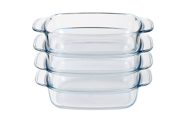 Glass baking tray on white background. High resolution photo. Full depth of field. - Fotó, kép