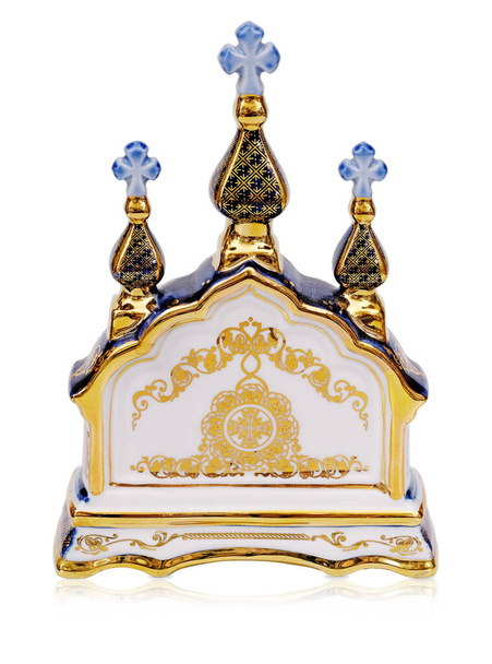 Triple Orthodox porcelain icon. Design element with clipping pathWonderworker - Zdjęcie, obraz