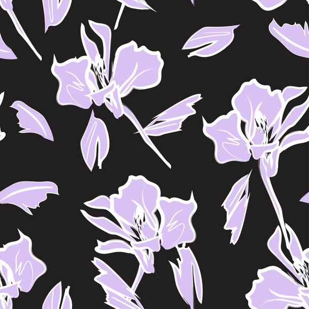 Bloemen penseelstreken naadloze patroon achtergrond voor mode textiel, graphics, achtergronden en ambachten - Vector, afbeelding