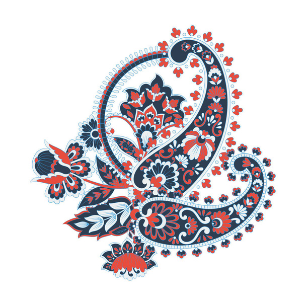 Цветочная векторная иллюстрация Пейсли в стиле дамаска - Вектор,изображение
