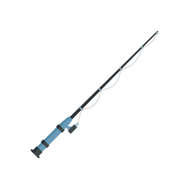 Fishing rod pole icon flat isolated vector - Вектор,изображение