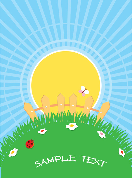 natural background with summer landscape.Vector cartoons for tex - Вектор, зображення