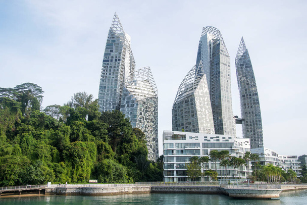 Singapore Dec 29 2021: Keppel Bay Marina and Reflections at Keppel Bay luxury waterfront residential complex in Singapore - Photo, image