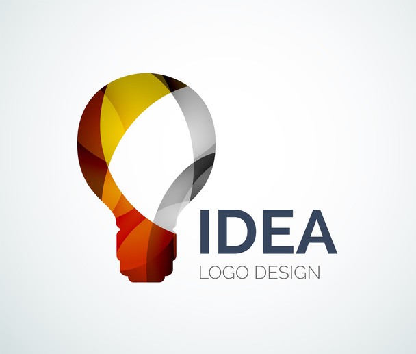 Lampadina logo design fatto di pezzi di colore
 - Vettoriali, immagini