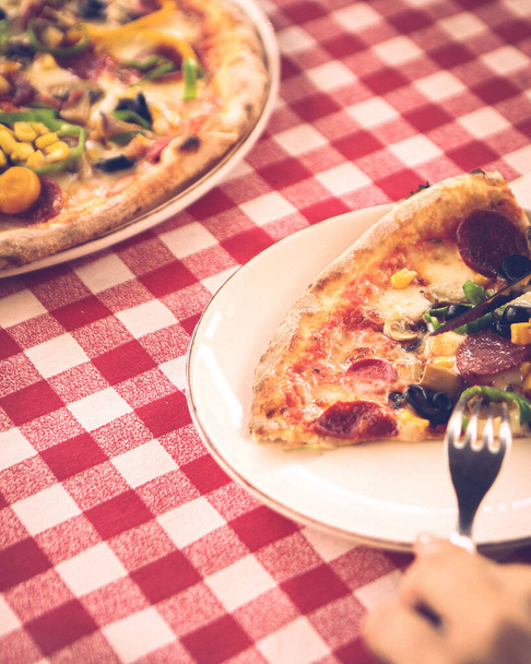 Delicious Mixture pizza Italian food - 写真・画像
