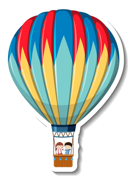 Imagen de la etiqueta engomada de dibujos animados globo de aire caliente - Vector, Imagen