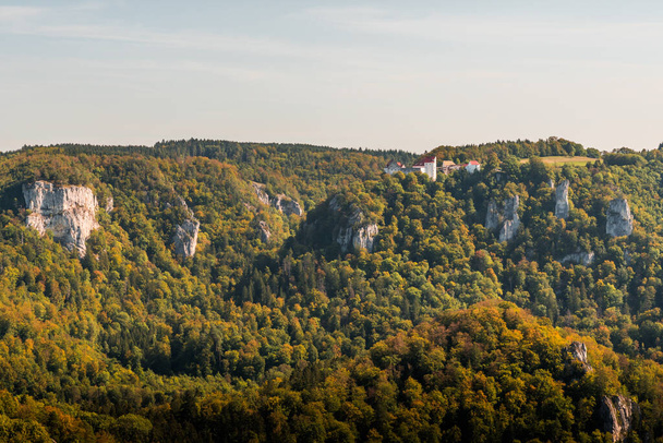 View of Wildenstein Castle in the Upper Danube Valley, Upper Danube Nature Park, Swabian Alb, Baden-Wuerttemberg, Germany - Фото, зображення