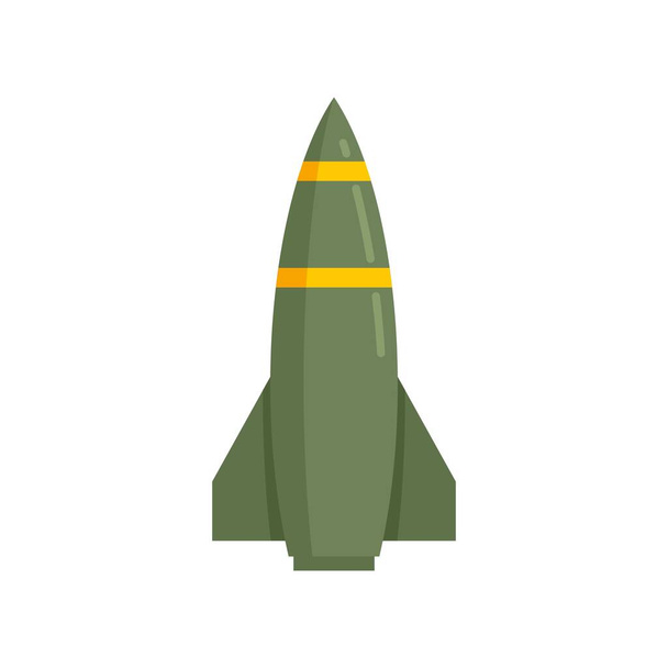 Missile military icon flat isolated vector - Vector, Image